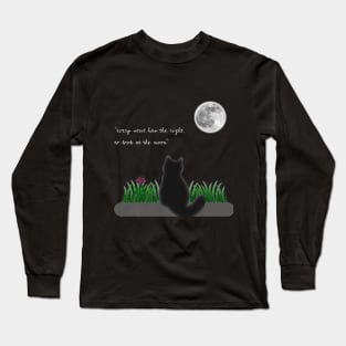 Cat Looking at The Moon Long Sleeve T-Shirt